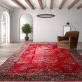14'x24'11" Burgundy Vintage Saroukk Palace Hand Knotted 100% Wool Oriental Area Rug