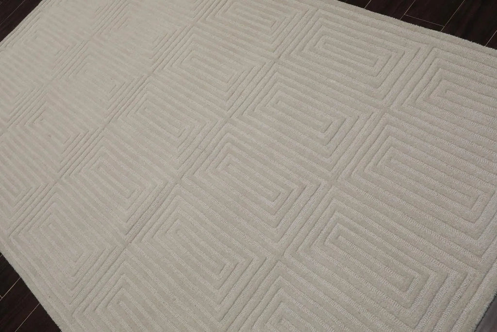 5' x8'Hand Tufted Hand Made 100% Wool Designer Modern & Contemporary  Oriental Area Rug Tone On Tone,Gray Color