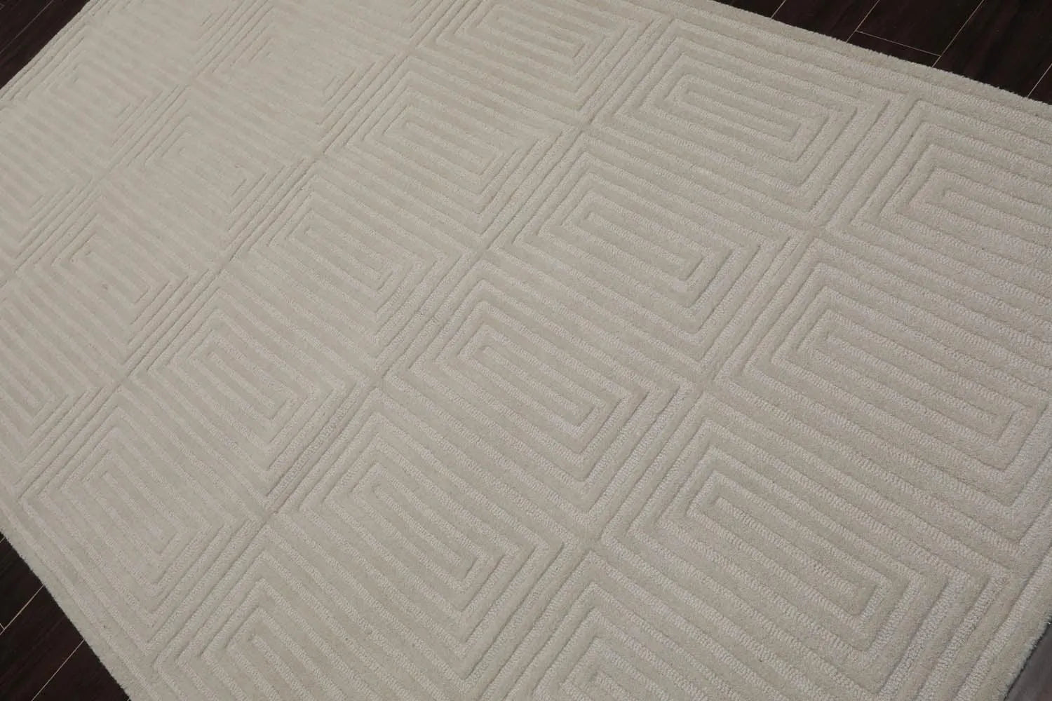 5' x8'Hand Tufted Hand Made 100% Wool Designer Modern & Contemporary  Oriental Area Rug Tone On Tone,Gray Color