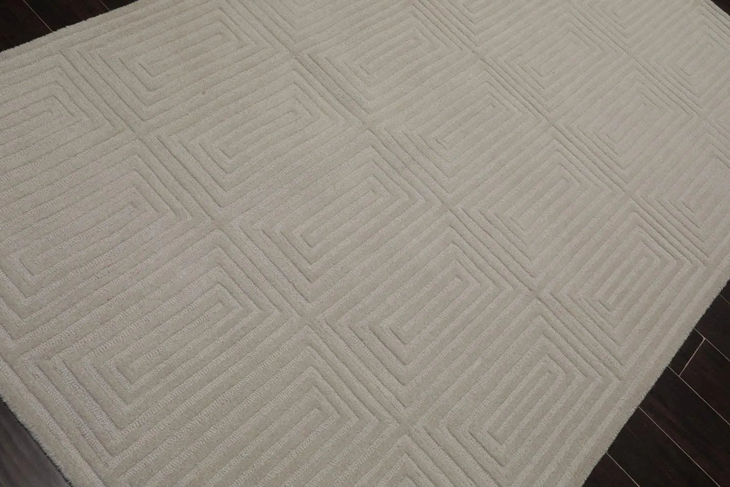 5' x8'Hand Tufted Hand Made 100% Wool Designer Modern & Contemporary  Oriental Area Rug Tone On Tone,Gray Color