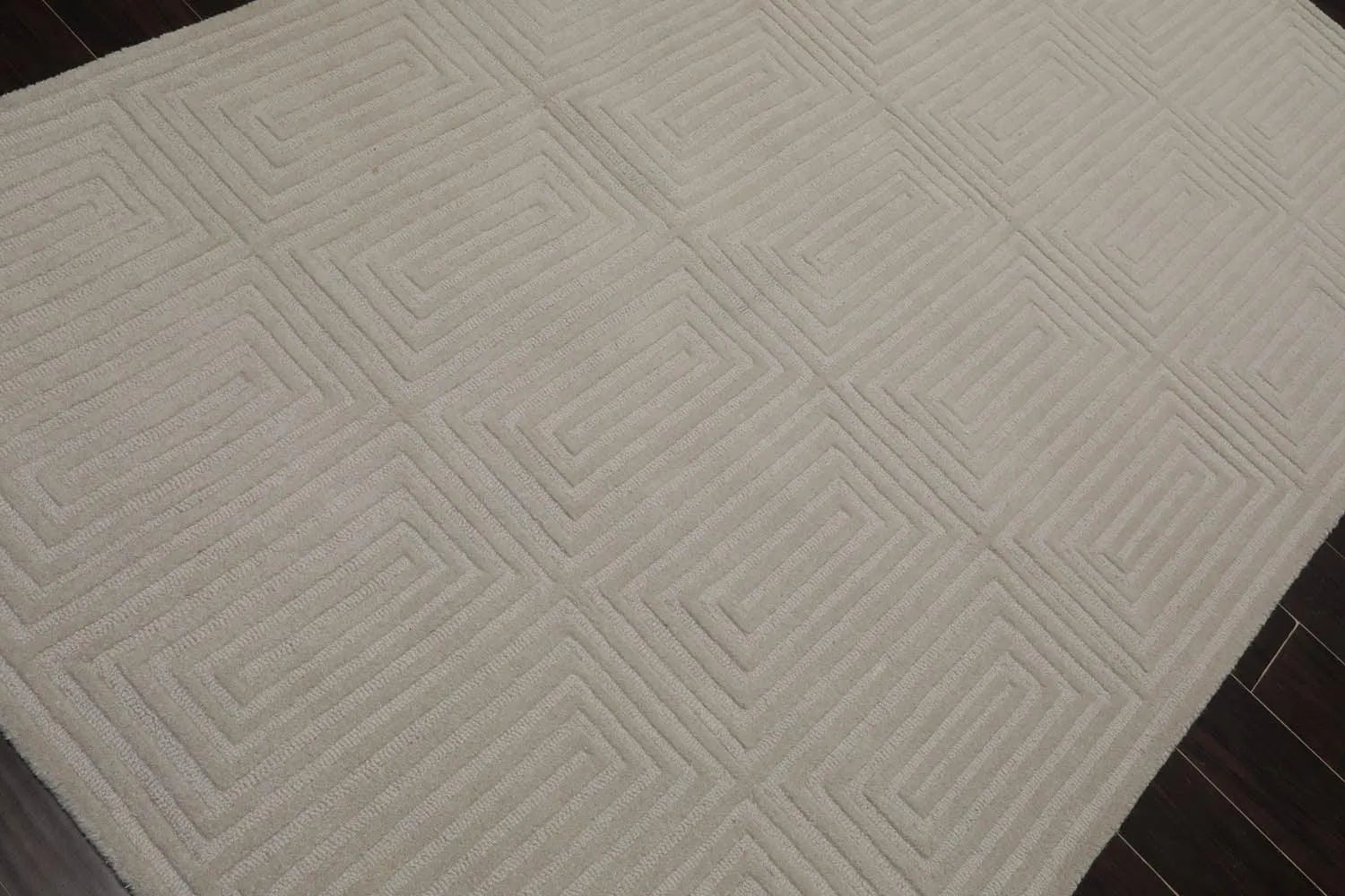 5' x8'Hand Tufted Hand Made 100% Wool Designer Modern & Contemporary  Oriental Area Rug Tone On Tone,Gray Color