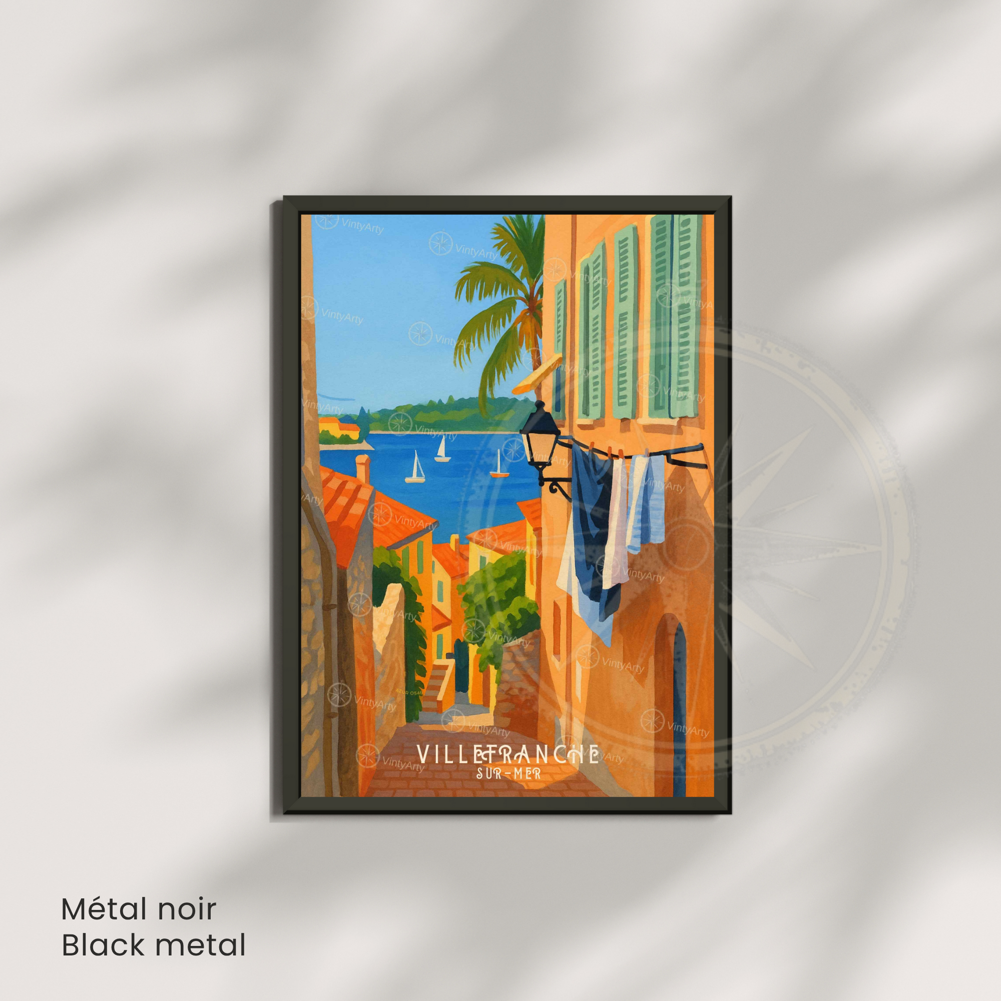 Affiche Villefranche-sur-Mer | Poster Art France | Affiche Côte d'Azur