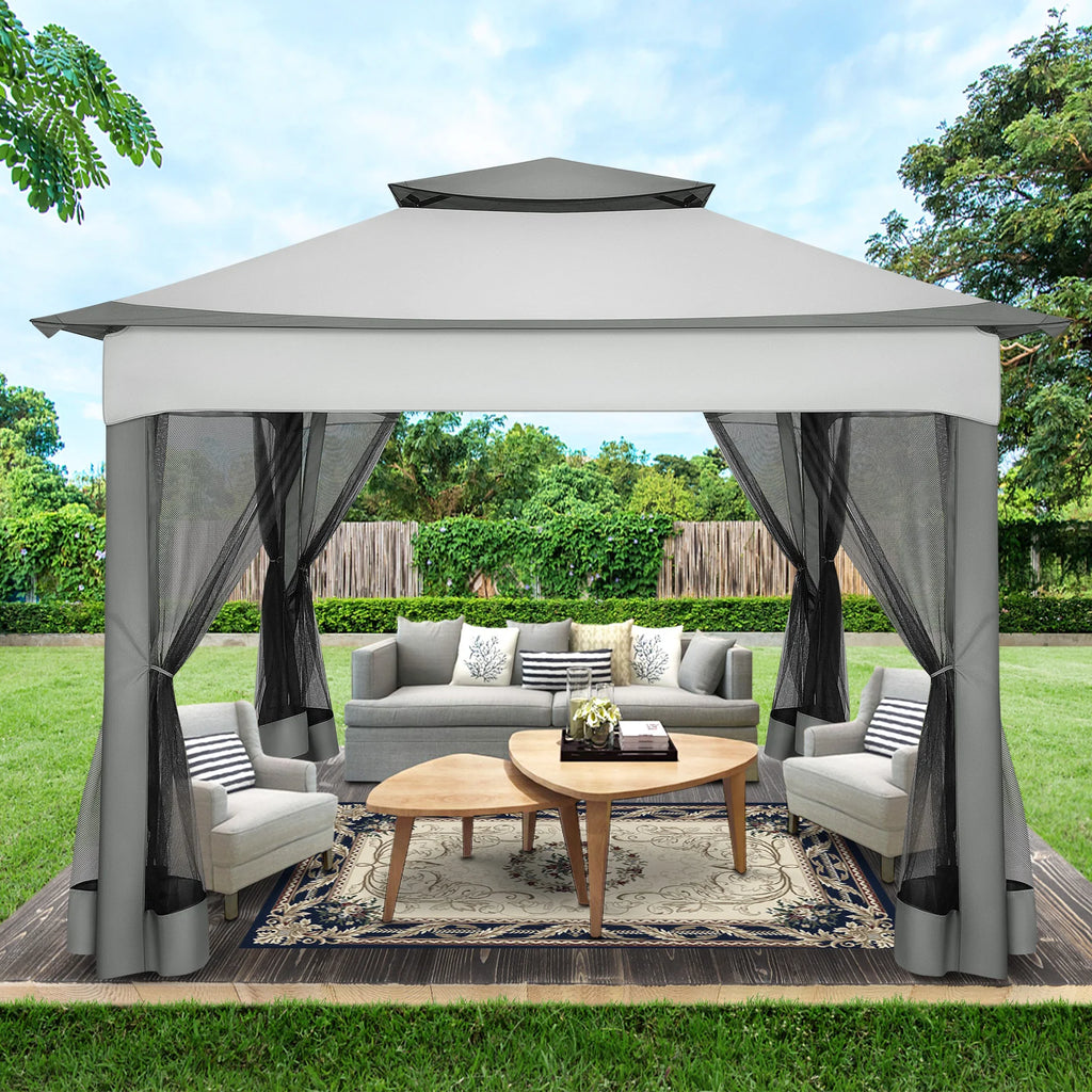 12x12 Pop up Gazebo on Clearance with Mosquito Netting,Outdoor Canopy Tent with Carry Bag, Gazebo for Garden,Backyard,Lawn,Patio