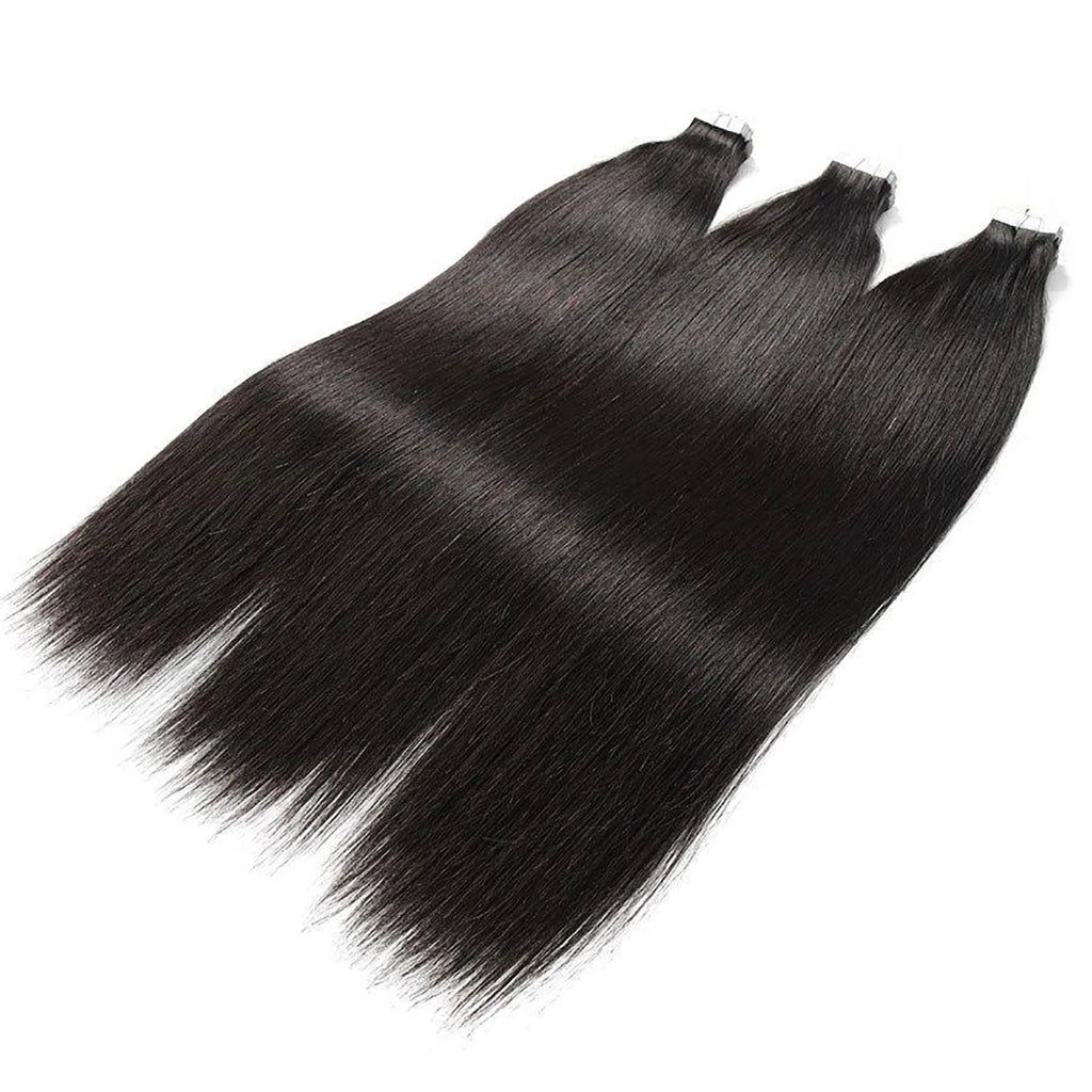 Tape In Human Hair Extensions 20pcs Natural Black Straight Brazilian Human Hair Tape In Extensions Skin Weft Tape Ins For Women