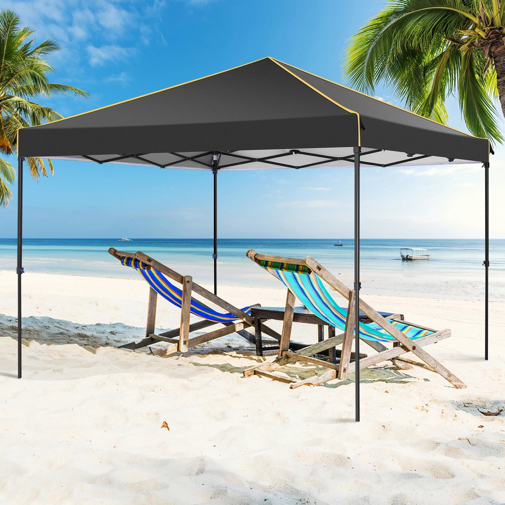 10x10FT Pop Up Canopy Tent with Sidewalls and Roll-up Ventilated Windows with Mosquito net, Ez Outdoor Commercial Instant Gazebo