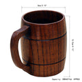 Wood Mug Wooden Coffee Beer Mugs Wood Cup Handmade Tea Cup With Handle For Coffee Milk Tea Drinks, Travel Outdoor Camping Use