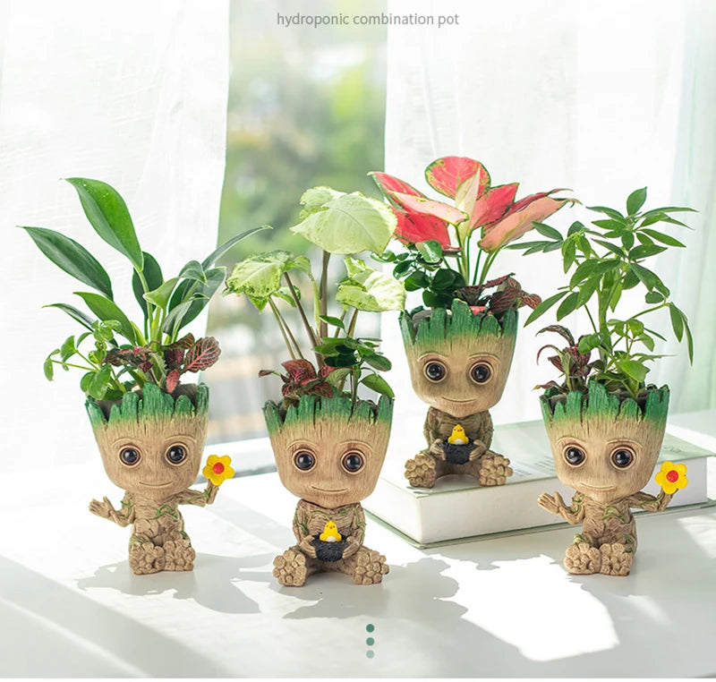 Modern Flower Vase Groot Flower Arrangement Home Living Room Decoration Cartoon Vases Ornament Plants Potted Decoration Crafts