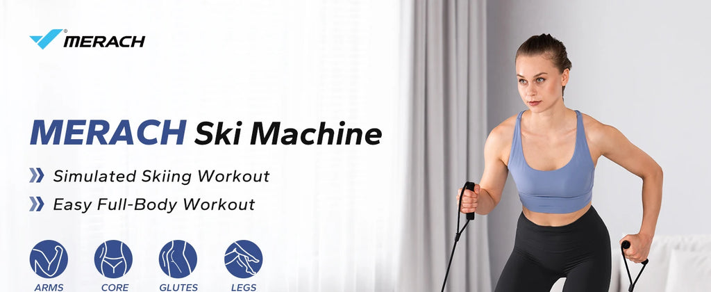 MERACH Ski Machine Simulated Ski Training Machine Leg Exercise Fun Cardio Fitness Machine Full Body Aerobic Exercise Equipment