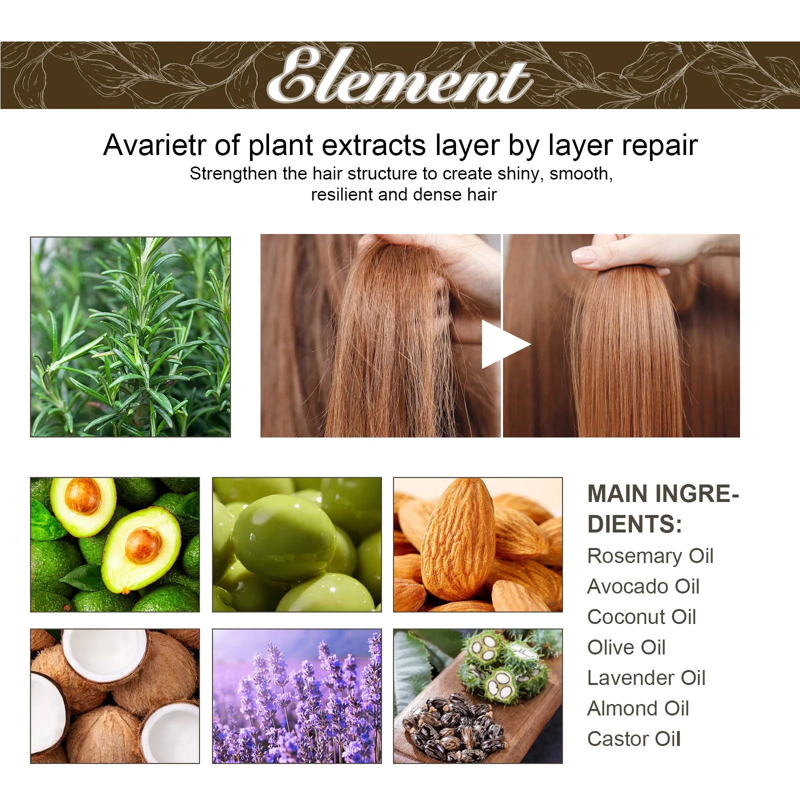 Eelhoe Rosemary Dense Hair Essential Oil Softens Prevent Hair Loss Smooth Repairing Hair Root Growth Nourishes Scalp Essence Oil