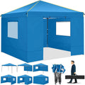 10x10FT Pop Up Canopy Tent with Sidewalls and Roll-up Ventilated Windows with Mosquito net, Ez Outdoor Commercial Instant Gazebo