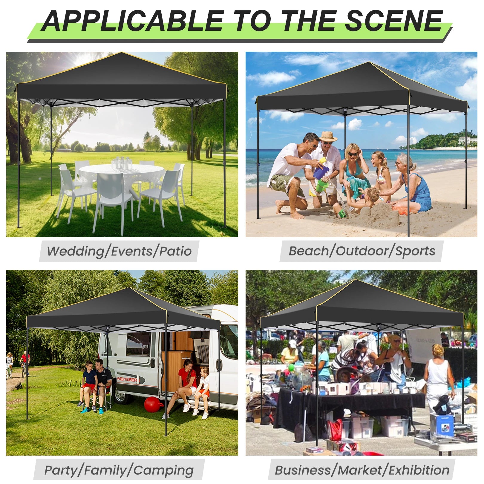 10x10FT Pop Up Canopy Tent with Sidewalls and Roll-up Ventilated Windows with Mosquito net, Ez Outdoor Commercial Instant Gazebo