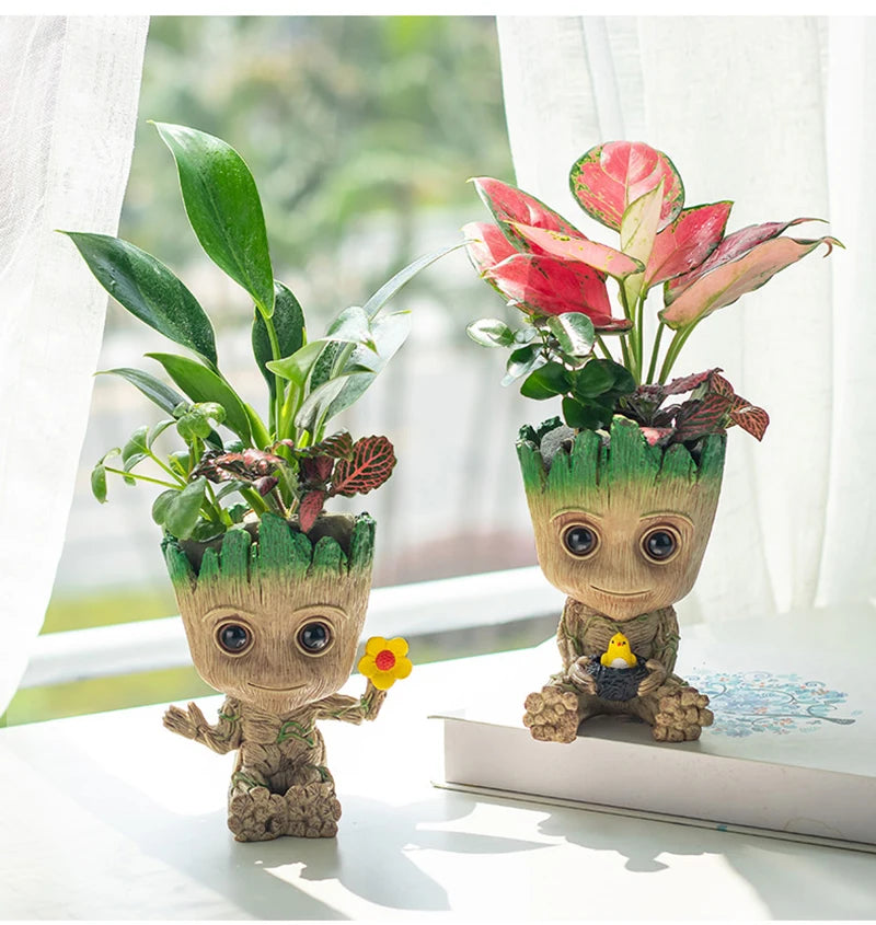 Modern Flower Vase Groot Flower Arrangement Home Living Room Decoration Cartoon Vases Ornament Plants Potted Decoration Crafts