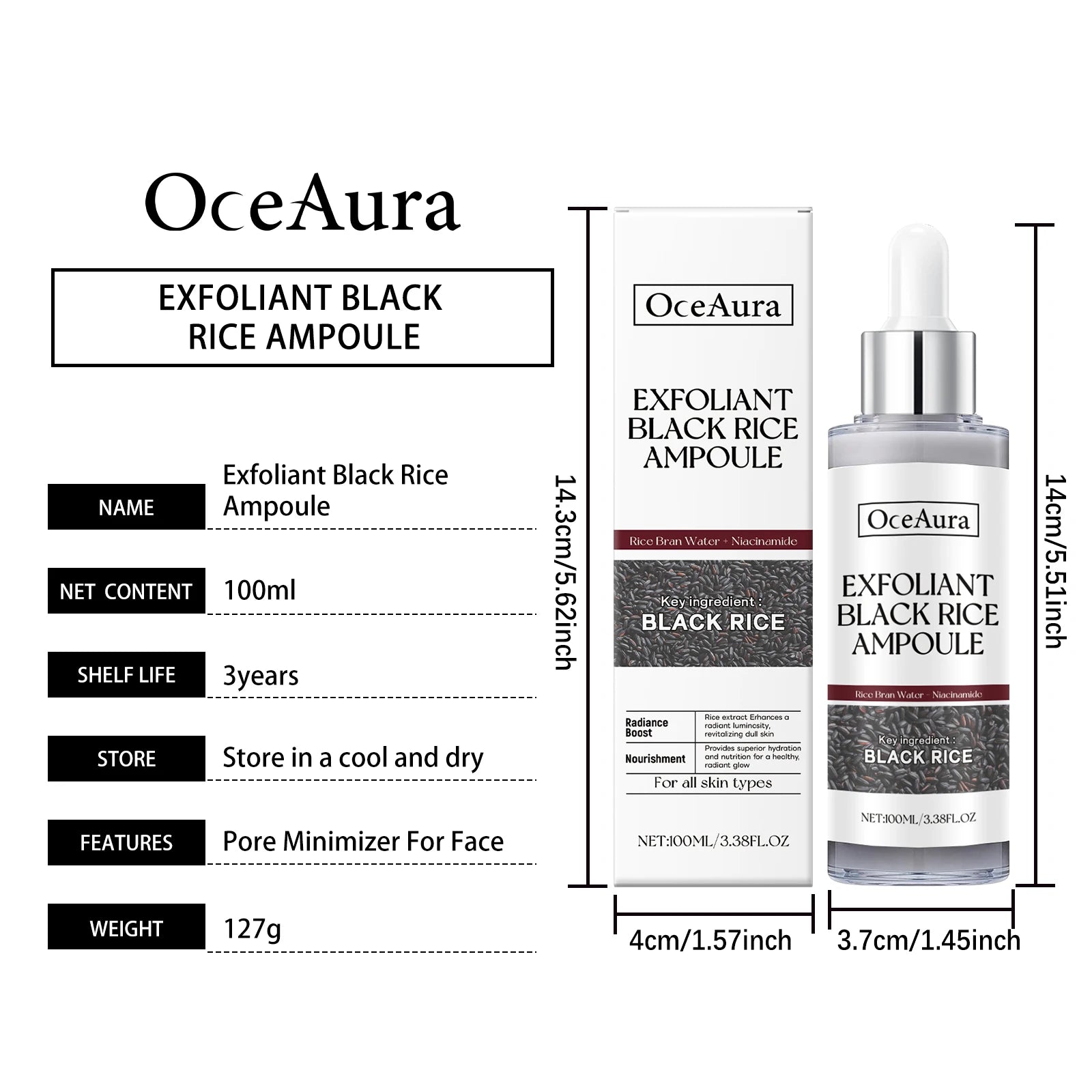 Brightening Essence Exfoliant Black Rice Ampoule Daily Soft Exfoliating Face Softening Keratin Radiant Moisture Nourishing Skin