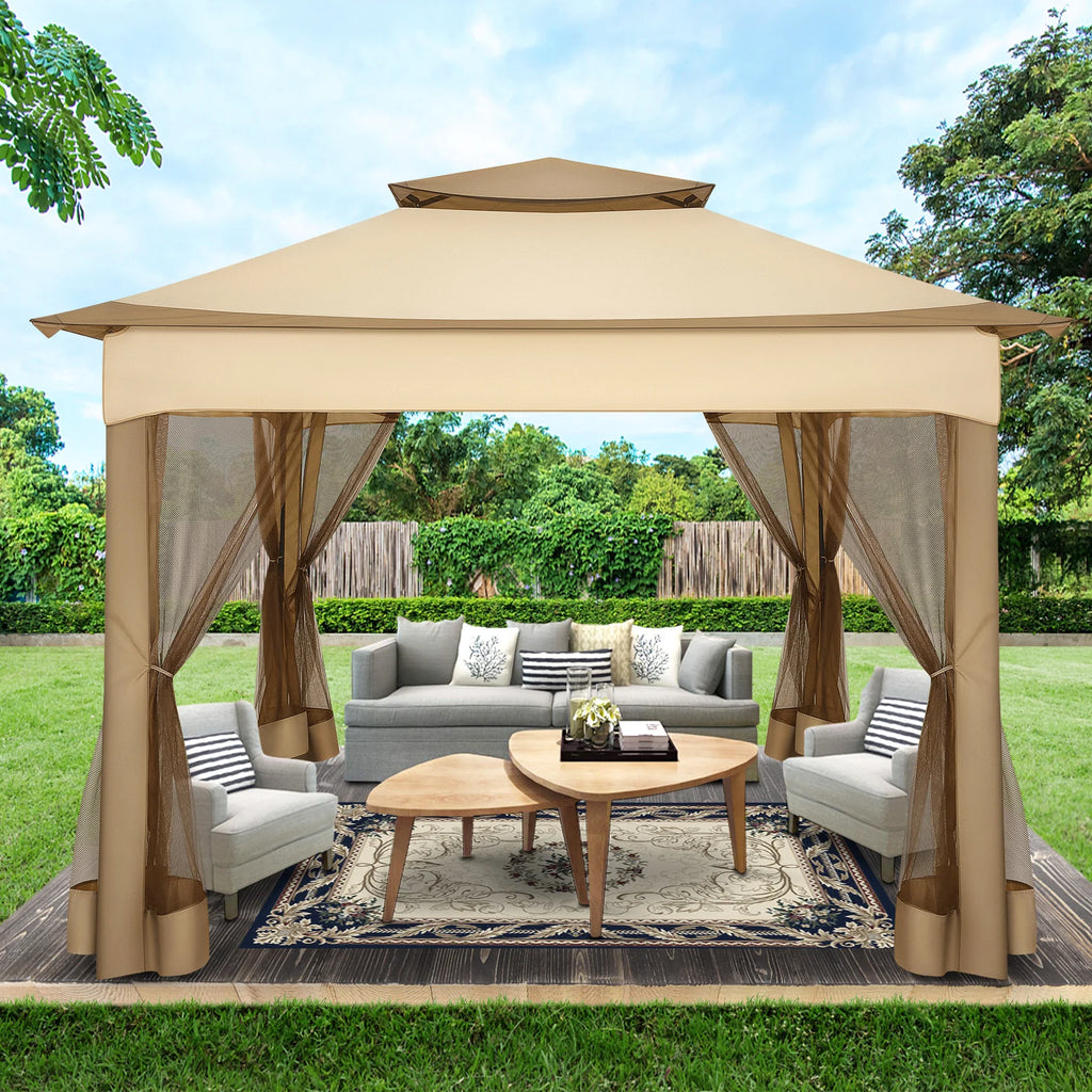 12x12 Pop up Gazebo on Clearance with Mosquito Netting,Outdoor Canopy Tent with Carry Bag, Gazebo for Garden,Backyard,Lawn,Patio