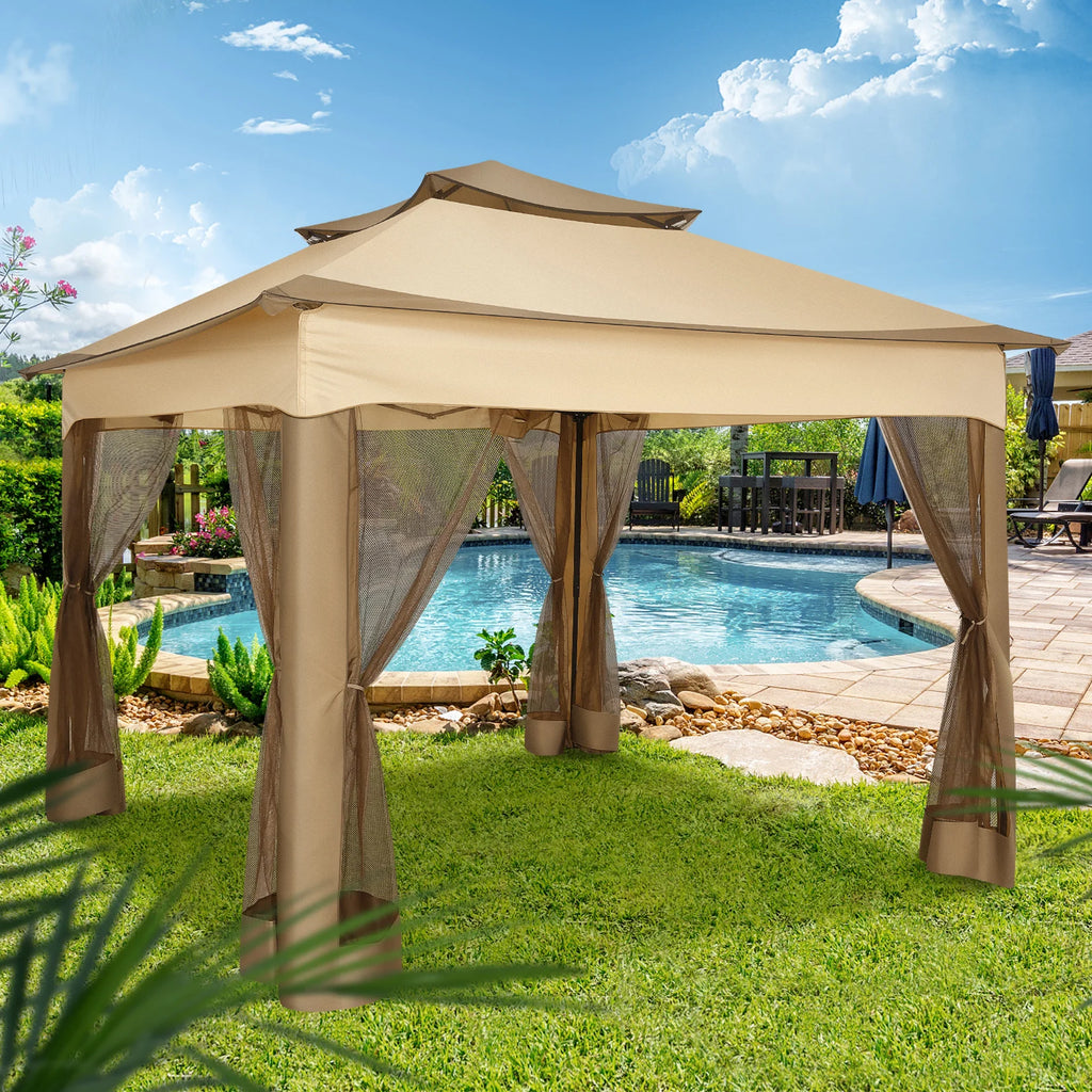 12x12 Pop up Gazebo on Clearance with Mosquito Netting,Outdoor Canopy Tent with Carry Bag, Gazebo for Garden,Backyard,Lawn,Patio