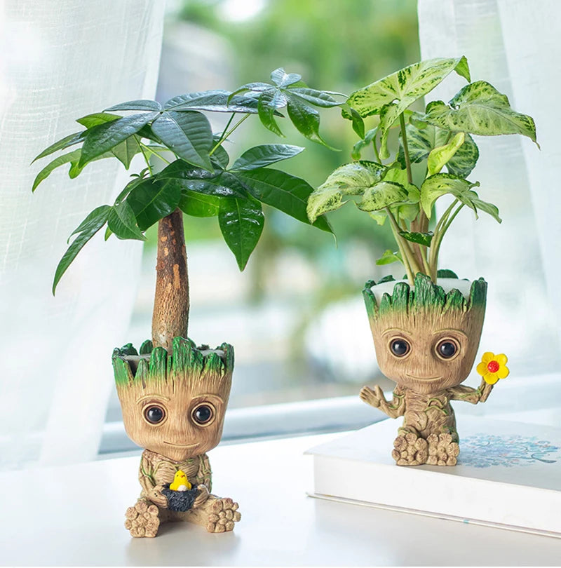 Modern Flower Vase Groot Flower Arrangement Home Living Room Decoration Cartoon Vases Ornament Plants Potted Decoration Crafts