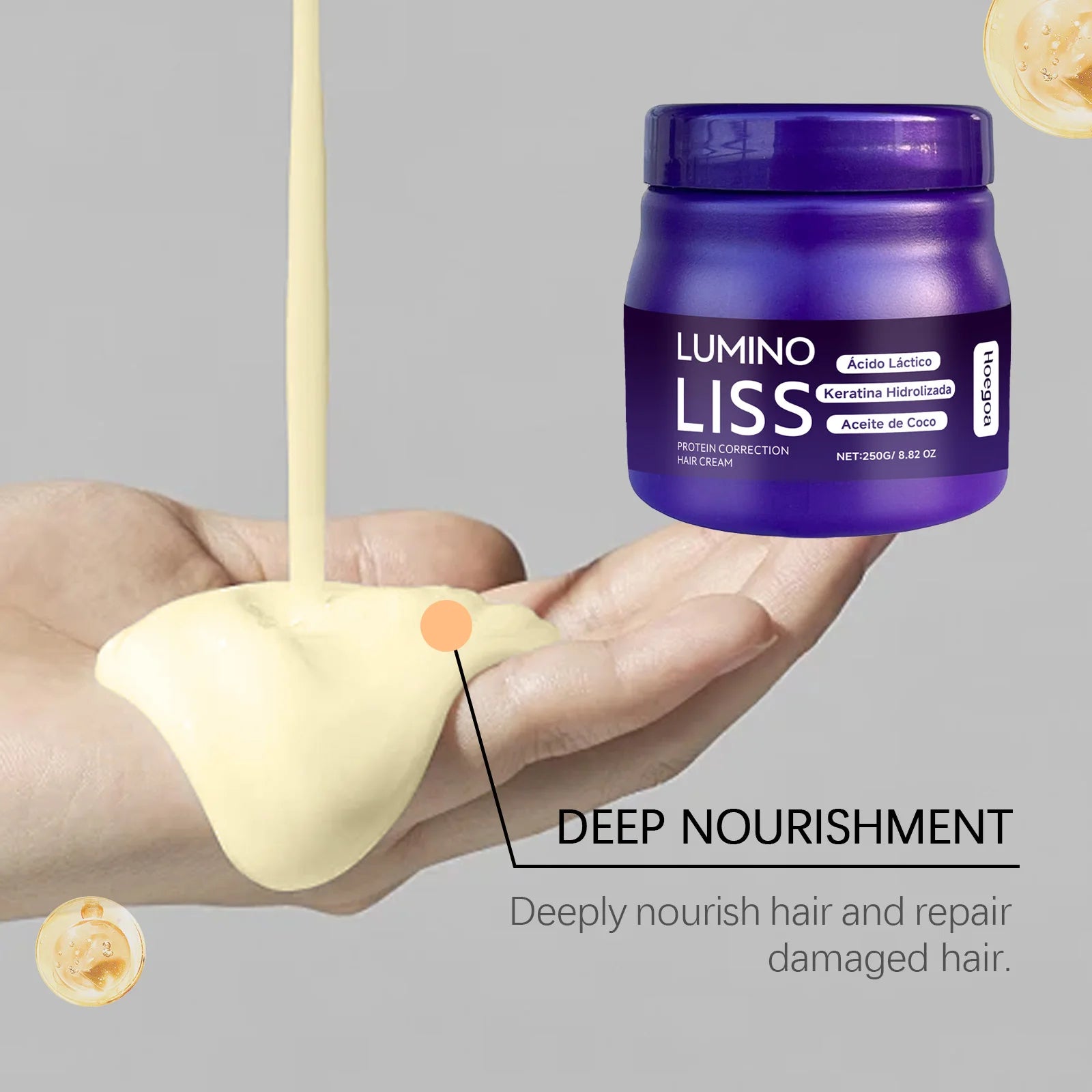 Protein Straightening Cream Keratin Smoothing Frizzy Hair Prevent Hair Splitting End Increase Elasticity Protein Correction Care