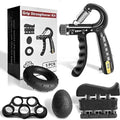 Grip Trainer Kit: Adjustable Hand Gripper,Finger/Hand Exercisers,Stress Ball & Forearm Ring for Muscle Build & Injury Rcvry