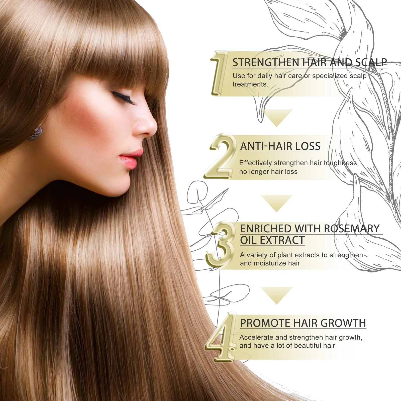 Eelhoe Rosemary Dense Hair Essential Oil Softens Prevent Hair Loss Smooth Repairing Hair Root Growth Nourishes Scalp Essence Oil