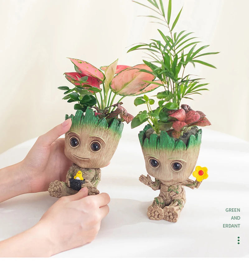Modern Flower Vase Groot Flower Arrangement Home Living Room Decoration Cartoon Vases Ornament Plants Potted Decoration Crafts