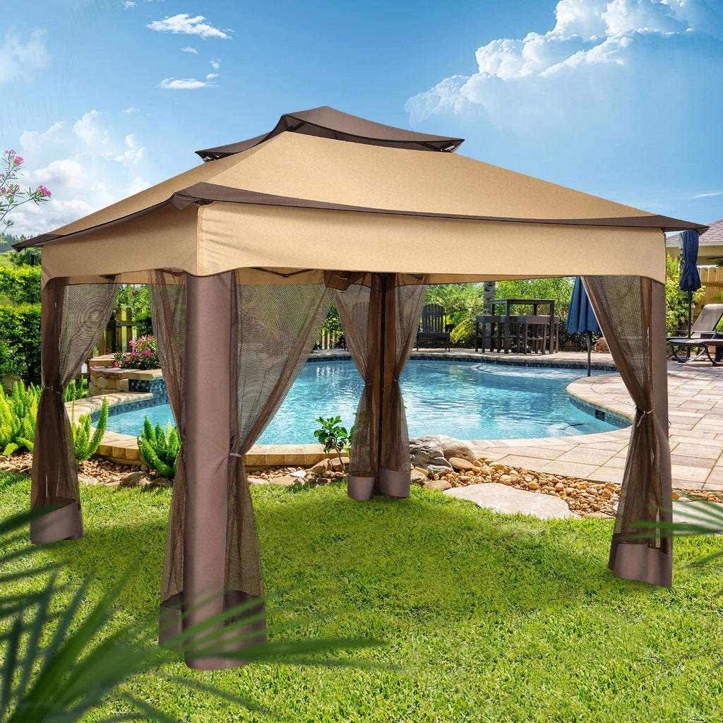 12x12 Pop up Gazebo on Clearance with Mosquito Netting,Outdoor Canopy Tent with Carry Bag, Gazebo for Garden,Backyard,Lawn,Patio
