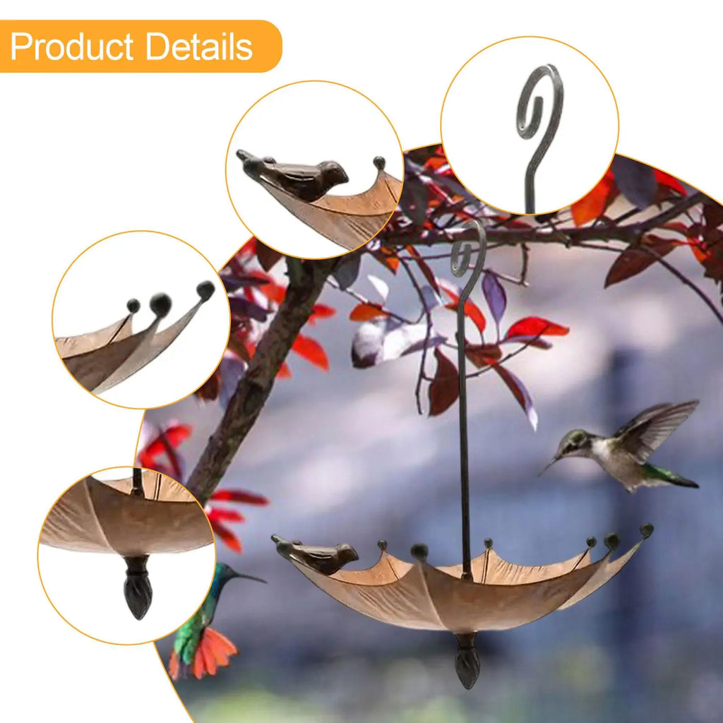 Hanging Bird Bath with Hook Bird Feeder Tray Water Bowl for Park Courtyard Deck Backyard Hummingbird Wildbird Feeding Supplies