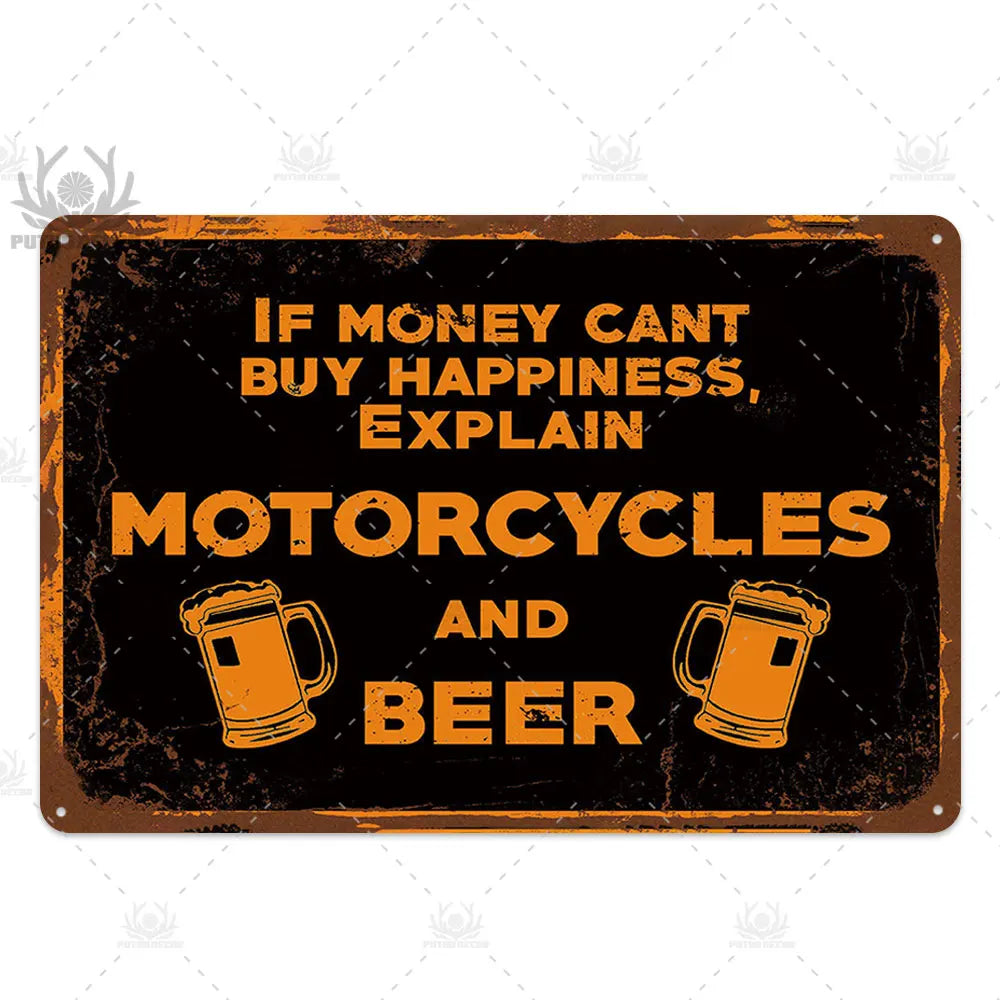 Funny Beer Metal Sign Plaque Vintage Pub Tin Wall Decor Several Styles, for Bar Man Cave Hand Painted Technique US Warehouse