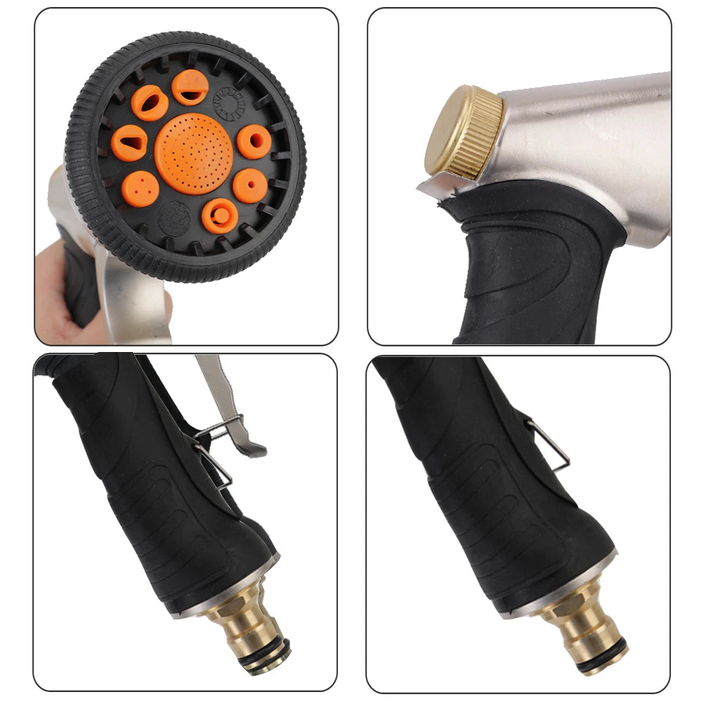 Rotary Water Spray Gun Garden Watering Sprinkle Irrigation Tool Car Washer Adjustable High-Pressure Variable Flow Control