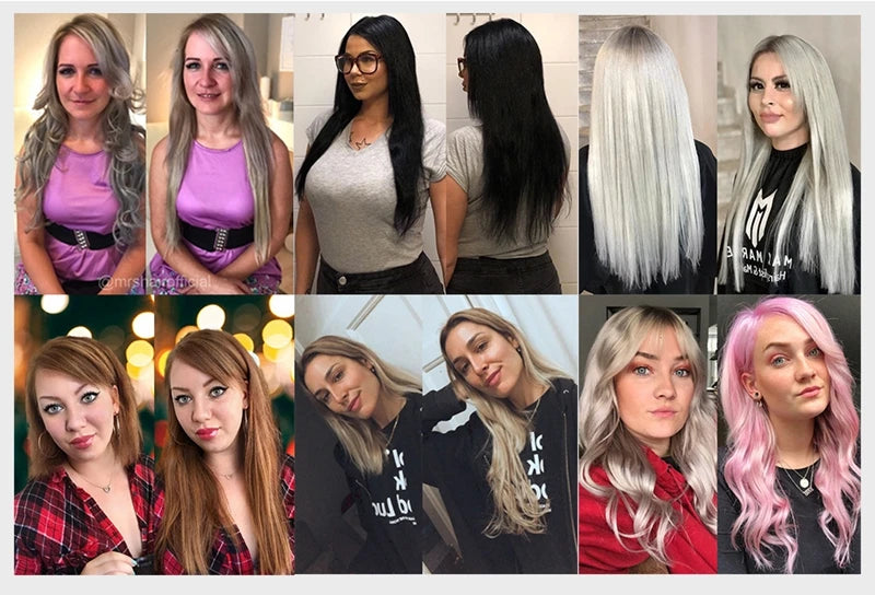MRS HAIR Human Hair Micro Loop Extensions Easy Install At Home Micro Loop Hair Extensions Blonde Brown Black Straight 30g/pack