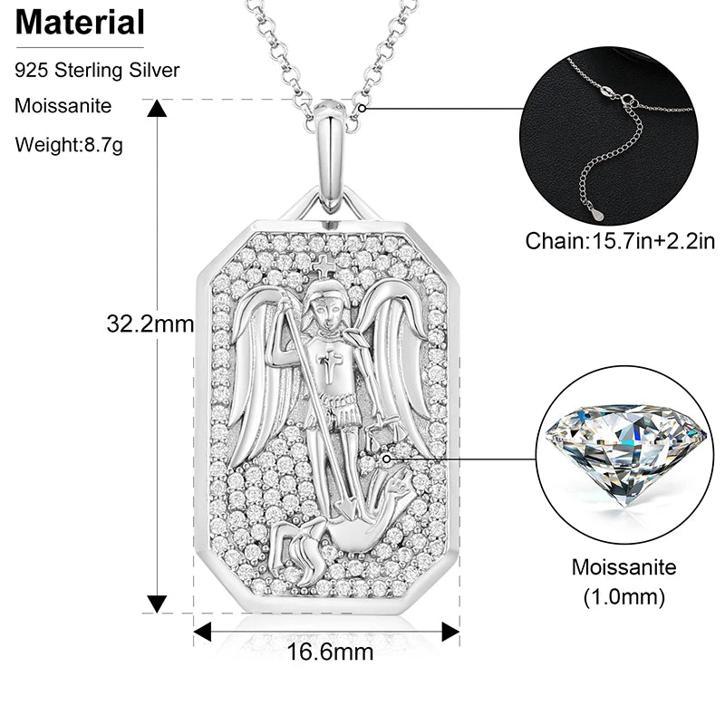 Streamline Tag With Pave Moissanite Diamonds Tag Pendant Real 925 Sterling Silver For Women Men Fine Jewelry Accessories Gift