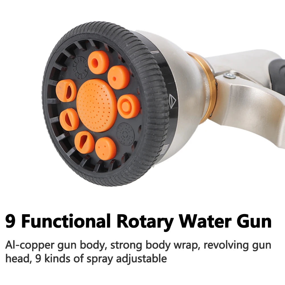 Rotary Water Spray Gun Garden Watering Sprinkle Irrigation Tool Car Washer Adjustable High-Pressure Variable Flow Control
