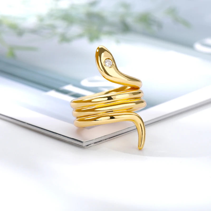 Cross Egyptian Ankh Life Symbol Ring For Women Men Stainless Steel Gold Color Animal Snake Couple Rings Finger Punk Goth Jewelry