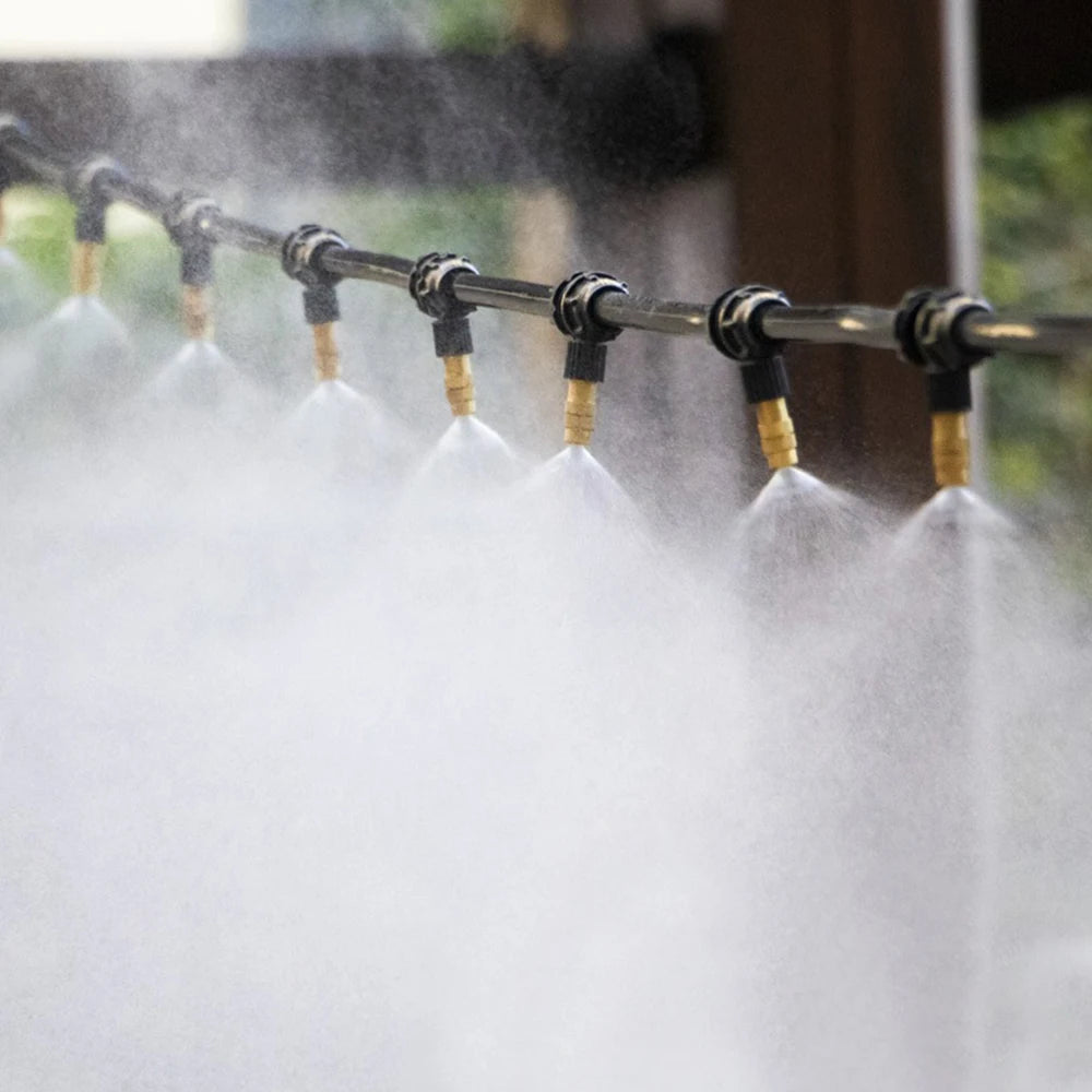 10Pcs Outdoor Misting Cooling System Garden Irrigation Watering Brass Atomizer Nozzles for Patio Greenhouse