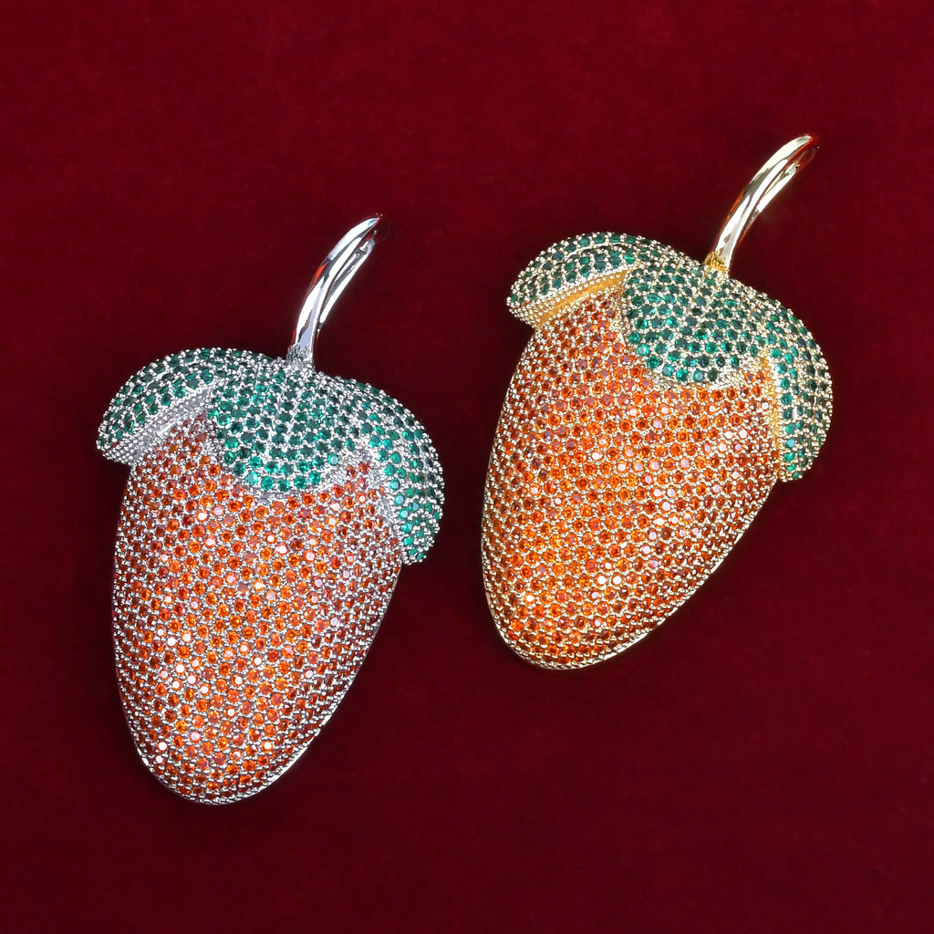 Strawberry Shaped Pendant Necklace for Women Hip Hop Rock Street Jewelry