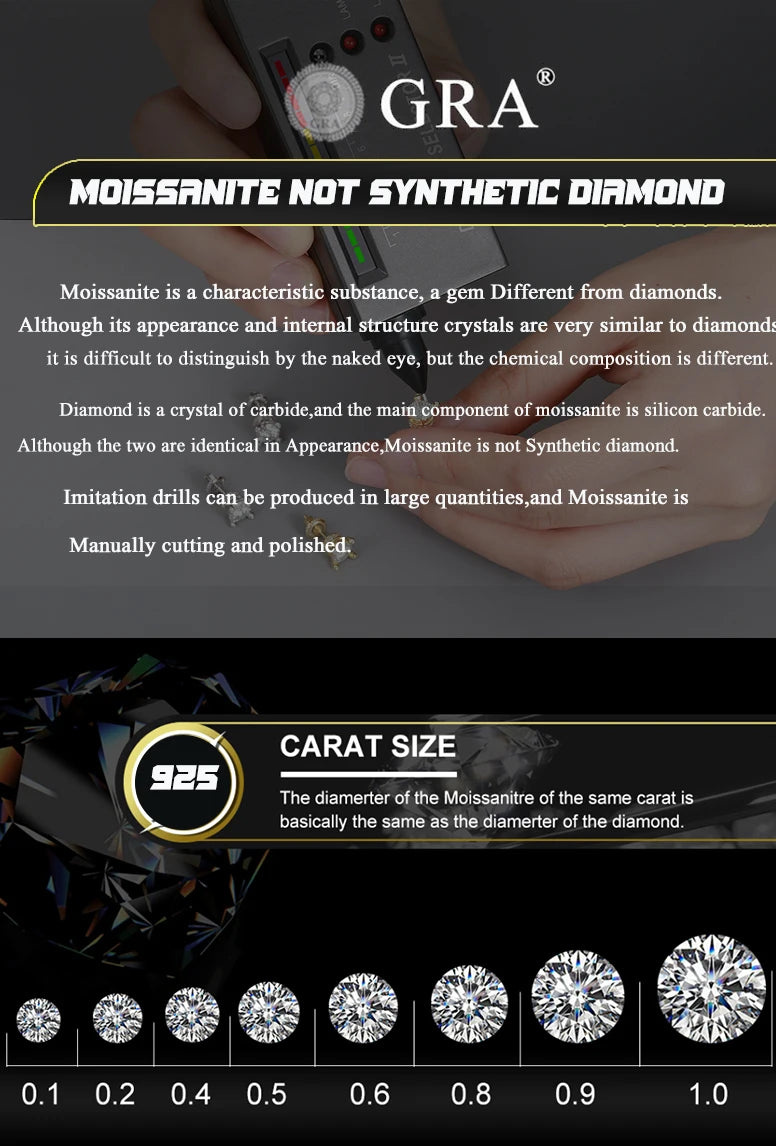Orginal Luxury Butterfly Stud Earrings Silver 925 for Men Women D Color Moissanite GRA HipHop Wedding Earrings Jewelry Gifts