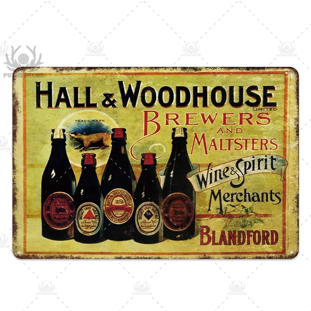 Funny Beer Metal Sign Plaque Vintage Pub Tin Wall Decor Several Styles, for Bar Man Cave Hand Painted Technique US Warehouse