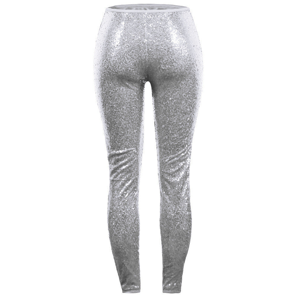 Women's Skinny Leggings Fashoin Sequined Stitching Trousers Party Clubwear Leggins slim  Hip Lifting Long Pants Lady Streetwear