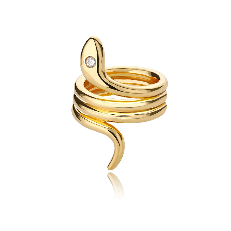 Cross Egyptian Ankh Life Symbol Ring For Women Men Stainless Steel Gold Color Animal Snake Couple Rings Finger Punk Goth Jewelry