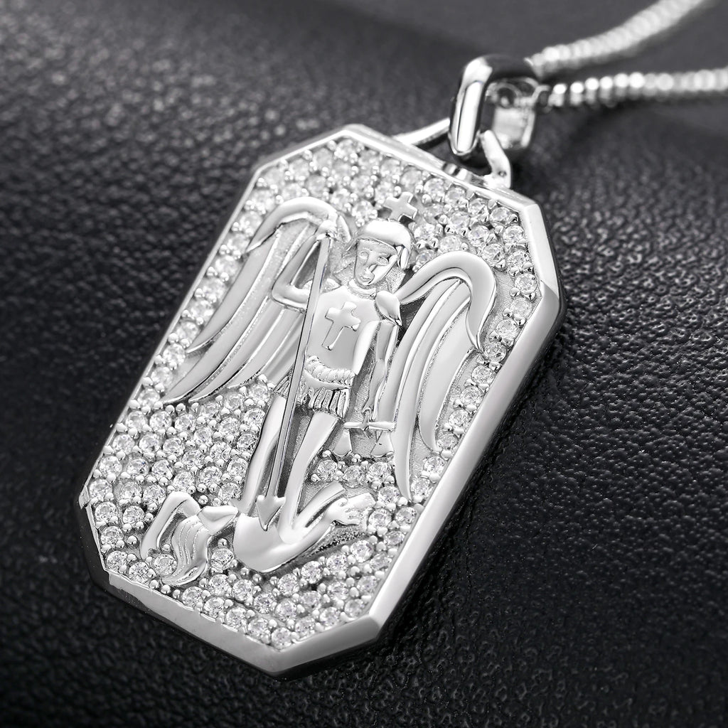 Streamline Tag With Pave Moissanite Diamonds Tag Pendant Real 925 Sterling Silver For Women Men Fine Jewelry Accessories Gift