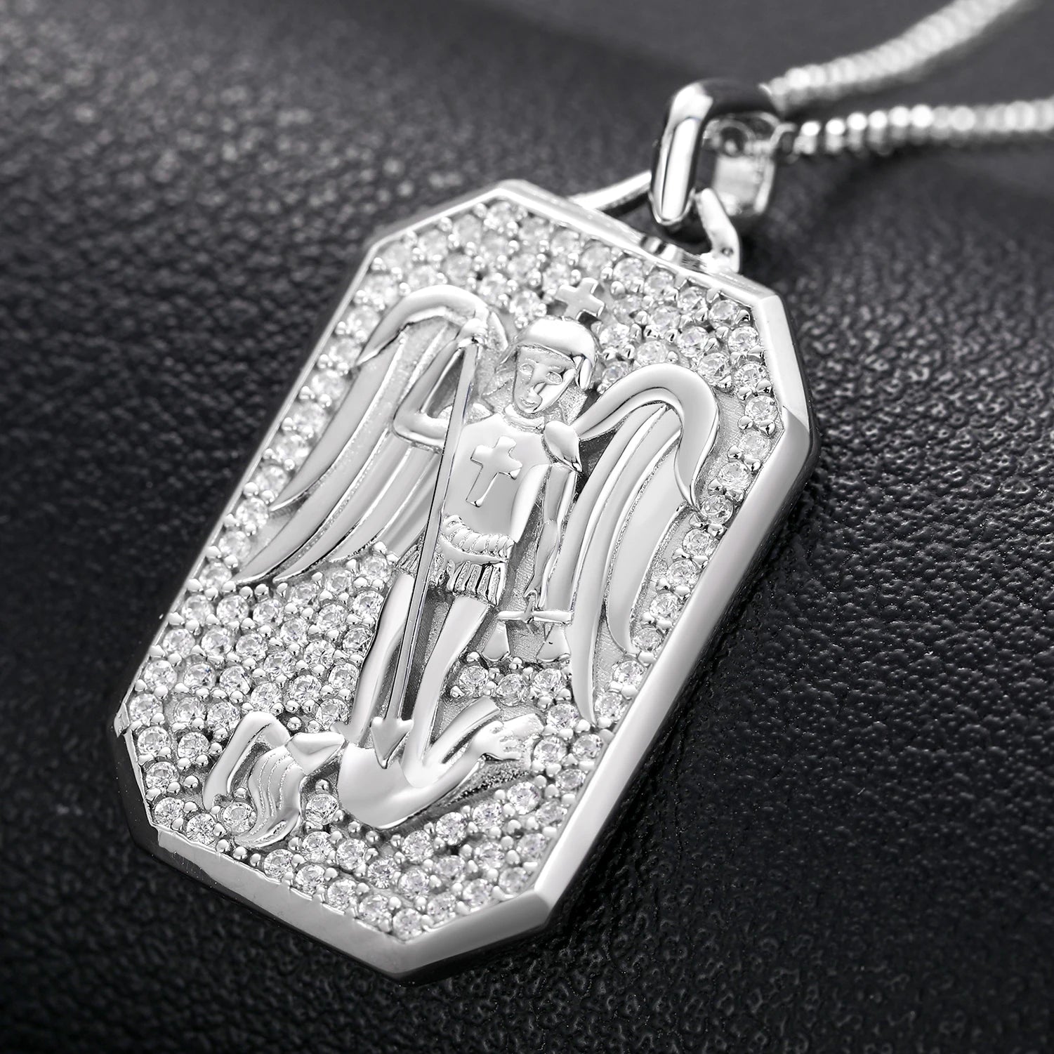 Streamline Tag With Pave Moissanite Diamonds Tag Pendant Real 925 Sterling Silver For Women Men Fine Jewelry Accessories Gift