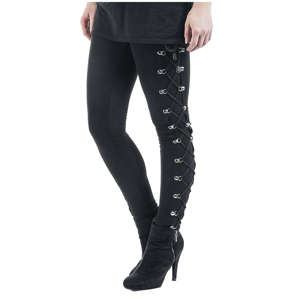 Gothic Leggings Black Vintage Women Punk Lace Up Bottoms Steampunk Pants Leggins Mujer Women Long Pencil Pants Trousers лосины