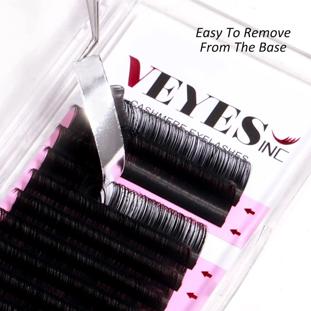 Handmade Premium Velvet Lash Trays Label Volume Silk Velvet Mink Cashmere Eyelash Extensions Darkest Black 0.05
