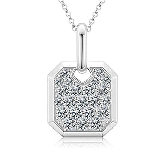 Streamline Tag With Pave Moissanite Diamonds Tag Pendant Real 925 Sterling Silver For Women Men Fine Jewelry Accessories Gift