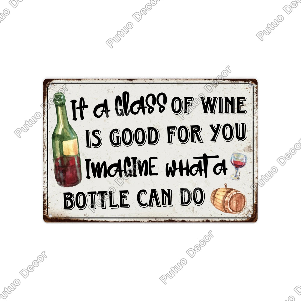 Funny Beer Metal Sign Plaque Vintage Pub Tin Wall Decor Several Styles, for Bar Man Cave Hand Painted Technique US Warehouse