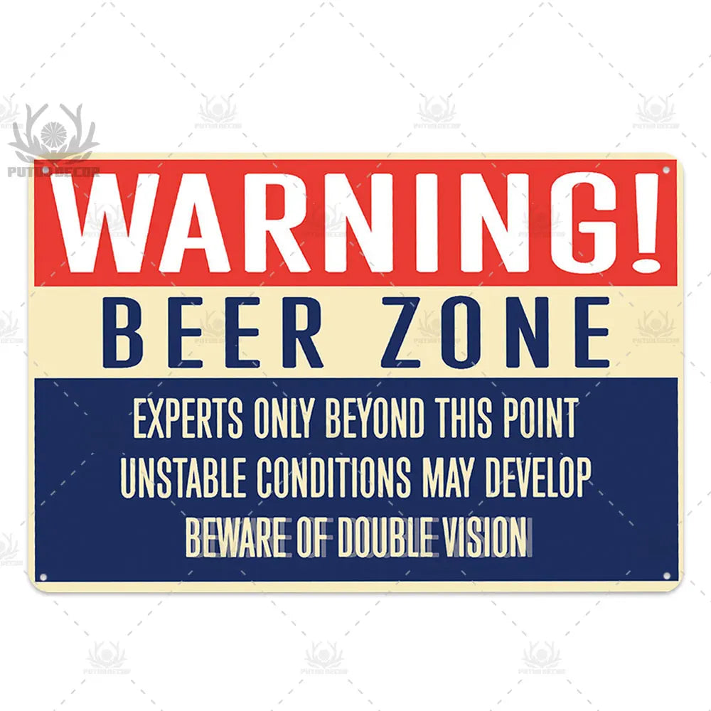 Funny Beer Metal Sign Plaque Vintage Pub Tin Wall Decor Several Styles, for Bar Man Cave Hand Painted Technique US Warehouse