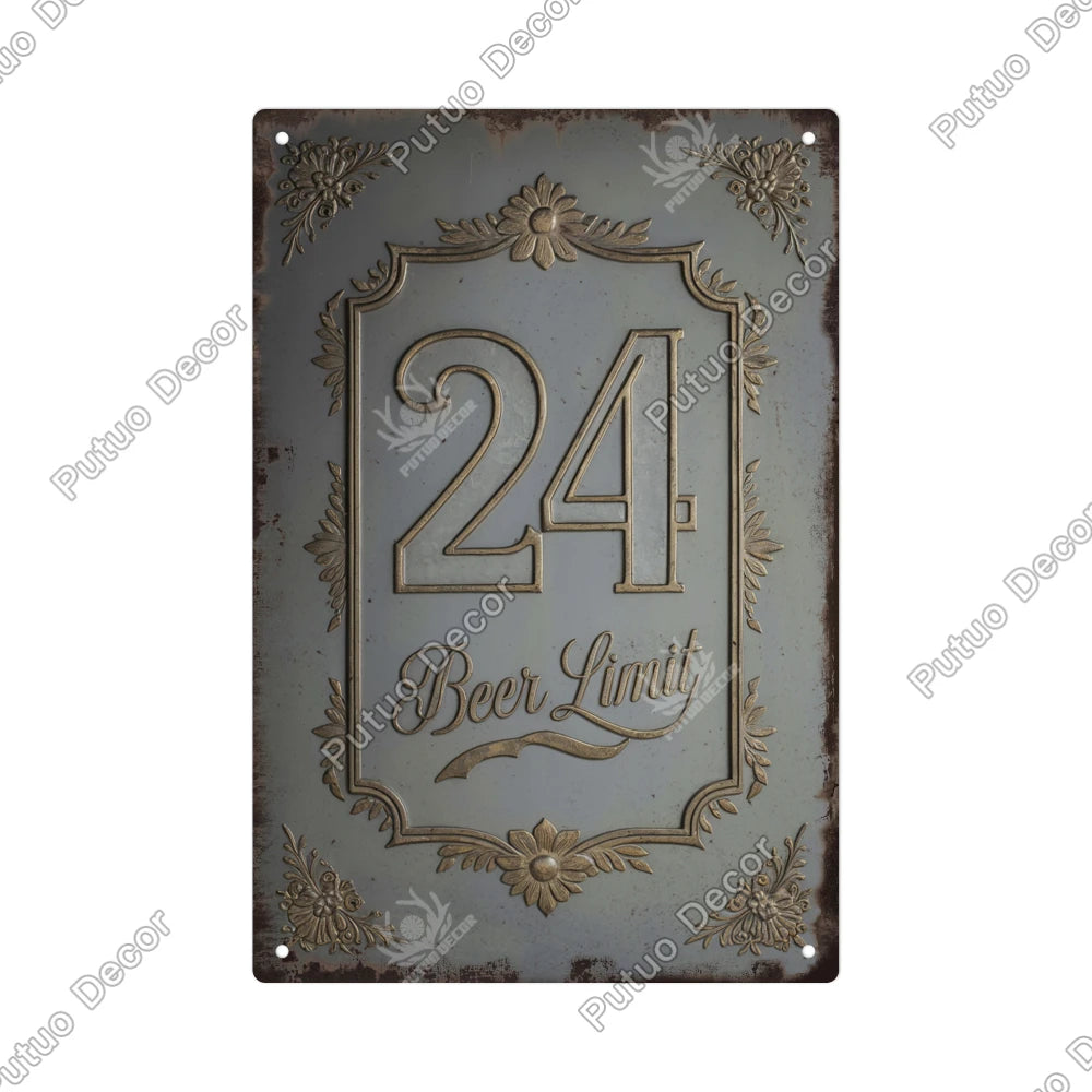 Funny Beer Metal Sign Plaque Vintage Pub Tin Wall Decor Several Styles, for Bar Man Cave Hand Painted Technique US Warehouse