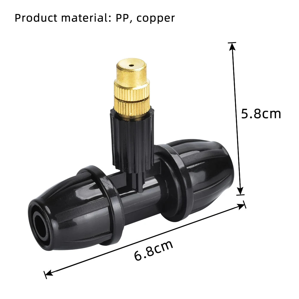 10Pcs Outdoor Misting Cooling System Garden Irrigation Watering Brass Atomizer Nozzles for Patio Greenhouse
