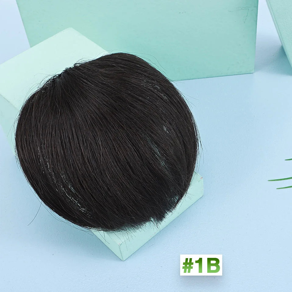 S-noilite 8g Natural Hair Bangs Fringe Human Hair Bangs Wig Human Hair Clip in Extensions Irregular Fringe Hairpiece For Women