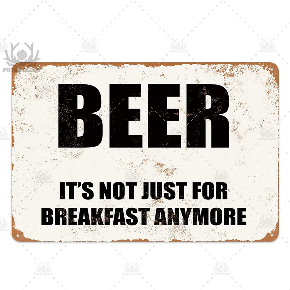 Funny Beer Metal Sign Plaque Vintage Pub Tin Wall Decor Several Styles, for Bar Man Cave Hand Painted Technique US Warehouse