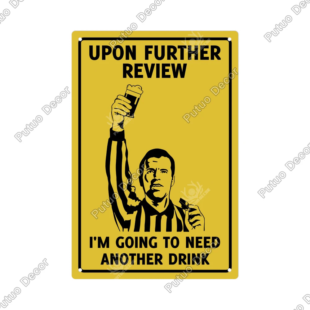 Funny Beer Metal Sign Plaque Vintage Pub Tin Wall Decor Several Styles, for Bar Man Cave Hand Painted Technique US Warehouse